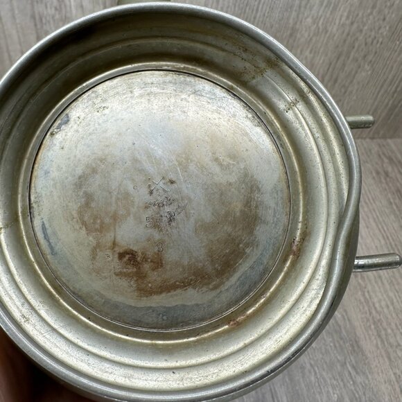 Vintage Decorative Metal Teapot with Ornate Brass Handle Hinged Lid Silver Tone - Picture 9 of 11